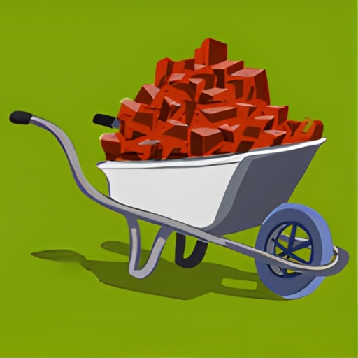 Wheelbarrow of bricks