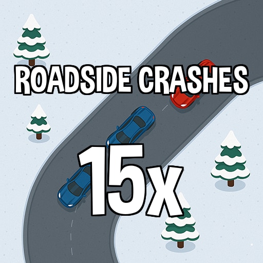 Crash 15 times into the roadside