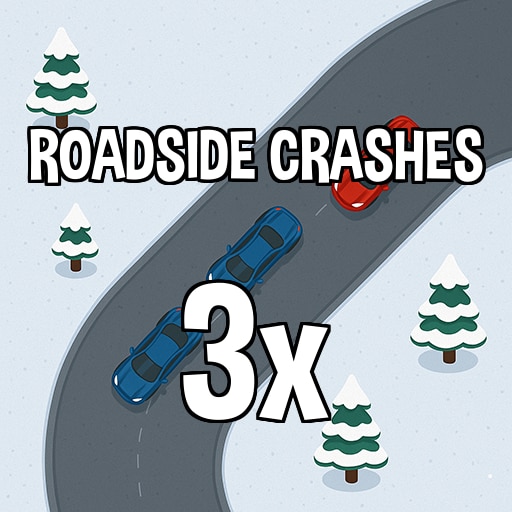 Crash 3 times into the roadside