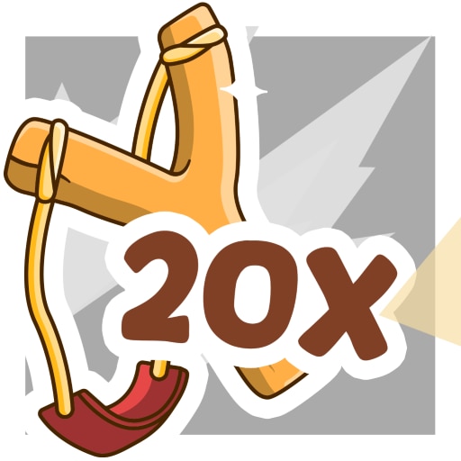 Hit 20 signs with a slingshot