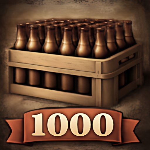 Trofeo 1000 bottles poured (plata) de Beer Manufacture Simulator