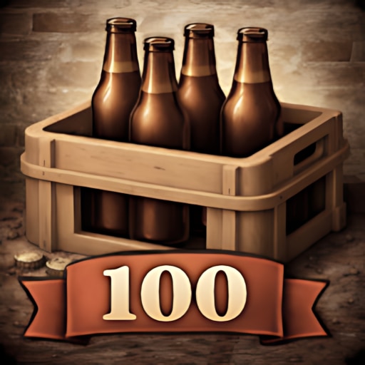 Trofeo 100 bottles poured (bronce) de Beer Manufacture Simulator