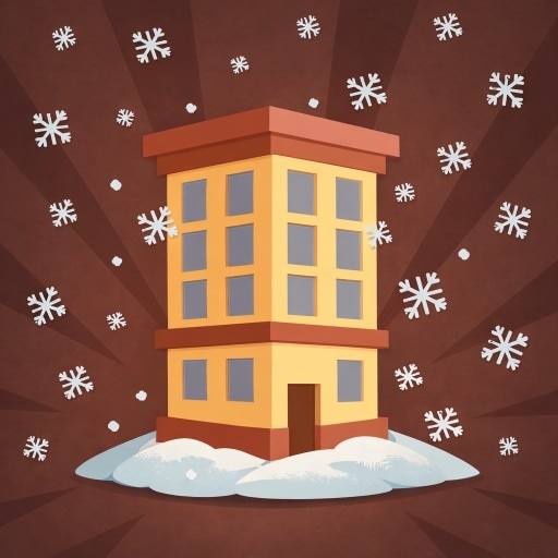 雪の舞う街