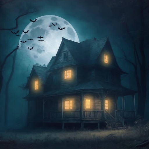 Trofeo House at Night (13x13) (oro) de Solid Void - Halloween Nonograms